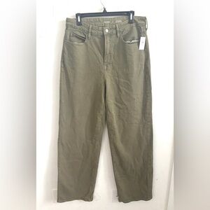 OLD NAVY JEANS EXTRA HIGH-RISE SKY-HI WIDE LEG SECRET SMOOTH POCKETS GREEN SZ 2T
